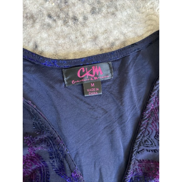 Y2K CKM black Blue Purple Crushed Velvet dress. Size Medium Goth‎ Grunge - Picture 4 of 11